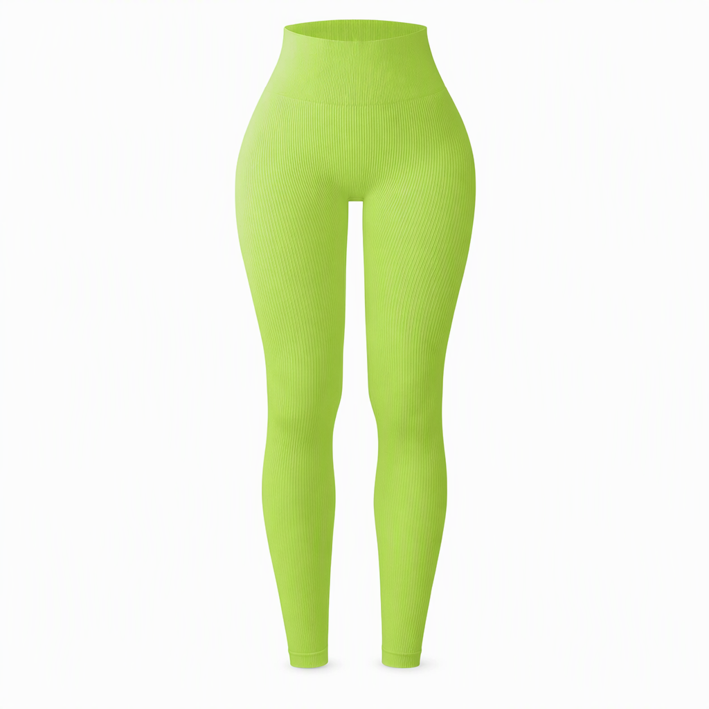 High Waisted Seamless Ribbed Yoga Pants Workout Gym Leggings Athletic Tights