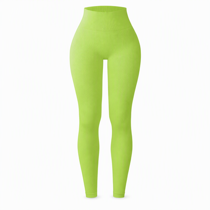 High Waisted Seamless Ribbed Yoga Pants Workout Gym Leggings Athletic Tights