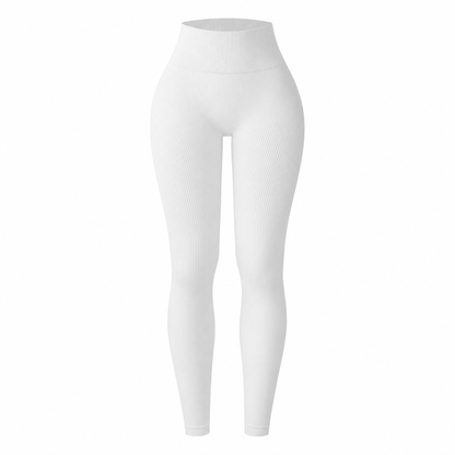 High Waisted Seamless Ribbed Yoga Pants Workout Gym Leggings Athletic Tights