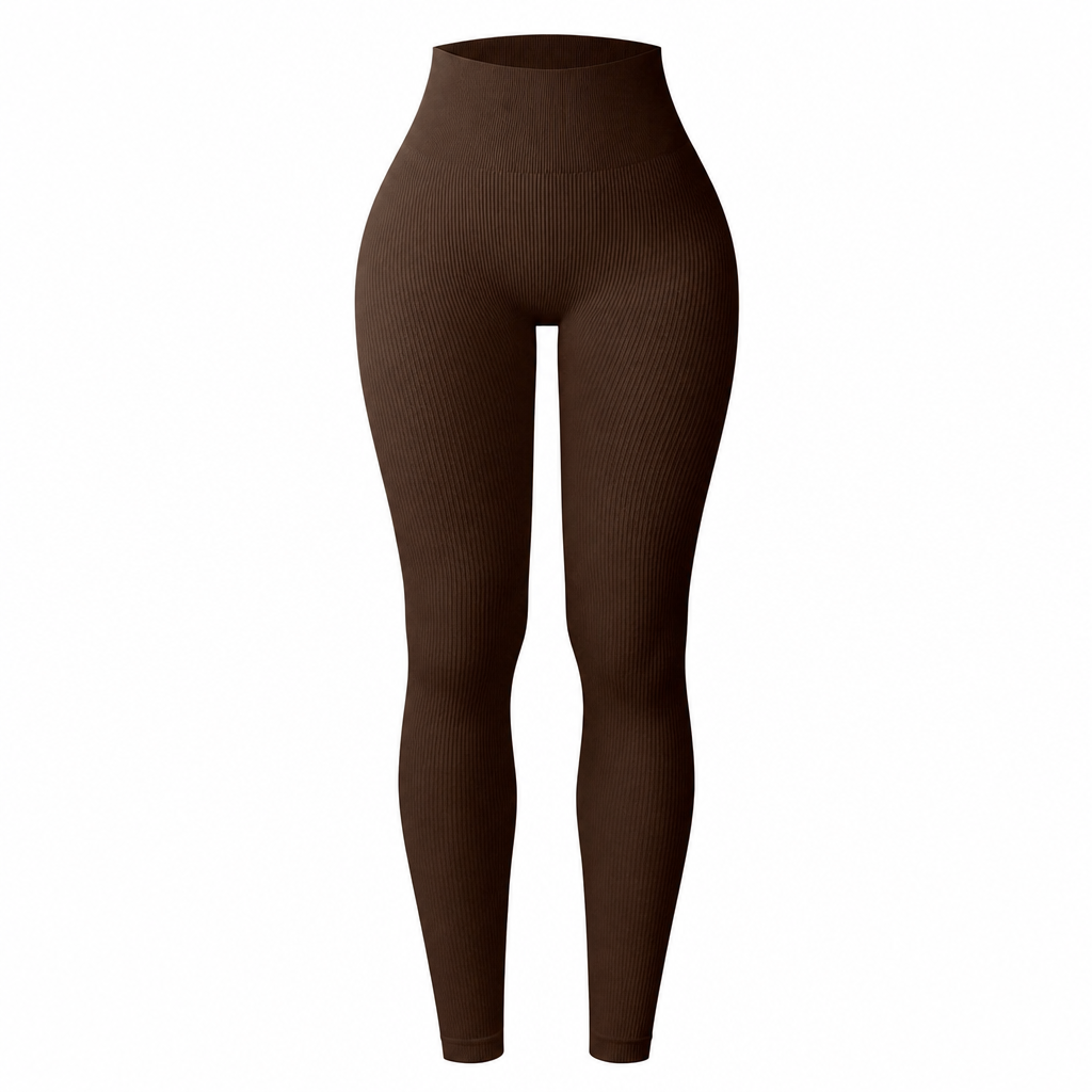High Waisted Seamless Ribbed Yoga Pants Workout Gym Leggings Athletic Tights