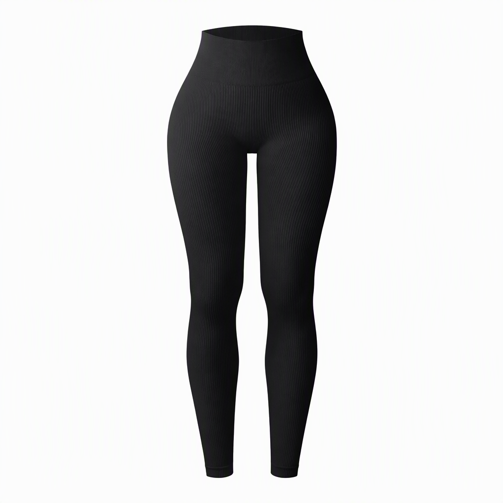 High Waisted Seamless Ribbed Yoga Pants Workout Gym Leggings Athletic Tights