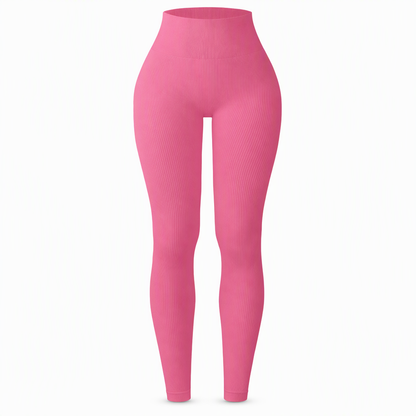 High Waisted Seamless Ribbed Yoga Pants Workout Gym Leggings Athletic Tights