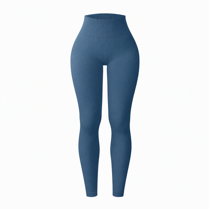 High Waisted Seamless Ribbed Yoga Pants Workout Gym Leggings Athletic Tights