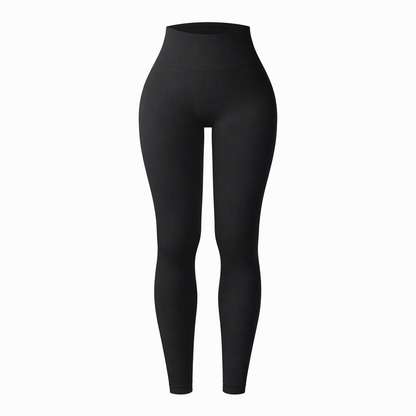 High Waisted Seamless Ribbed Yoga Pants Workout Gym Leggings Athletic Tights