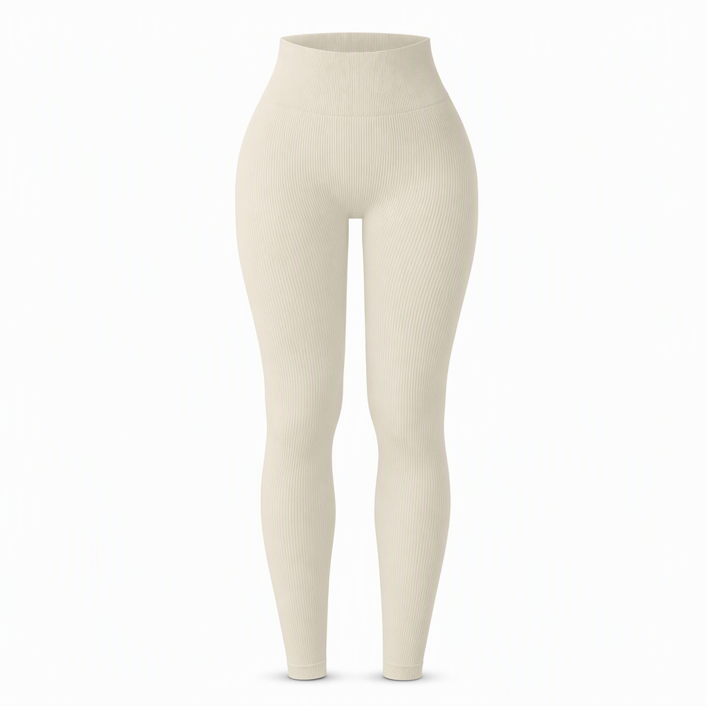 High Waisted Seamless Ribbed Yoga Pants Workout Gym Leggings Athletic Tights