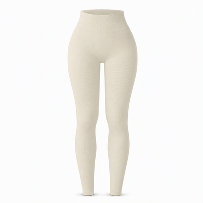 High Waisted Seamless Ribbed Yoga Pants Workout Gym Leggings Athletic Tights