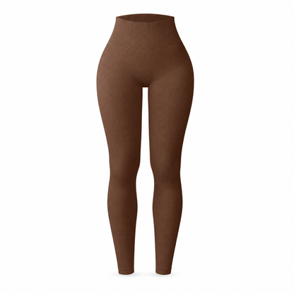 High Waisted Seamless Ribbed Yoga Pants Workout Gym Leggings Athletic Tights