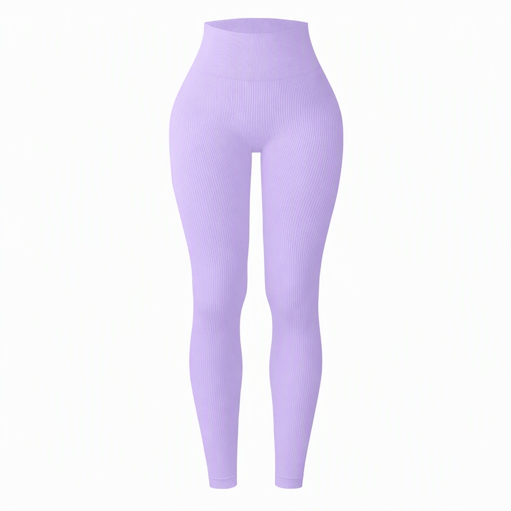 High Waisted Seamless Ribbed Yoga Pants Workout Gym Leggings Athletic Tights