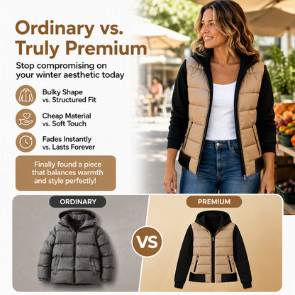 🌸Hot Sale 50% OFF💖Women's Color-Block Padded Hooded Jacket
