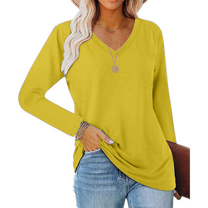 Women's Casual V-Neck Long Sleeve Top