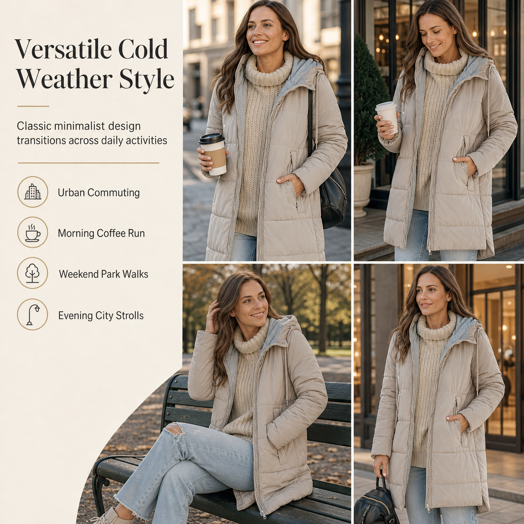 🧥Thick Cotton Warmth, Long-Line Heat❄️ Women's Hooded Padded Coat – Thick Filling & Long Drape | Fall & Winter Warmth, Slim Fit ✨