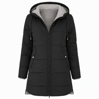 🧥Thick Cotton Warmth, Long-Line Heat❄️ Women's Hooded Padded Coat – Thick Filling & Long Drape | Fall & Winter Warmth, Slim Fit ✨