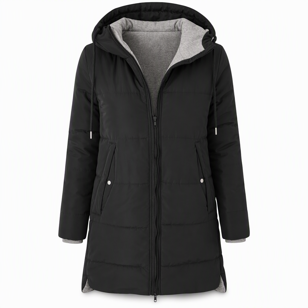 🧥Thick Cotton Warmth, Long-Line Heat❄️ Women's Hooded Padded Coat – Thick Filling & Long Drape | Fall & Winter Warmth, Slim Fit ✨