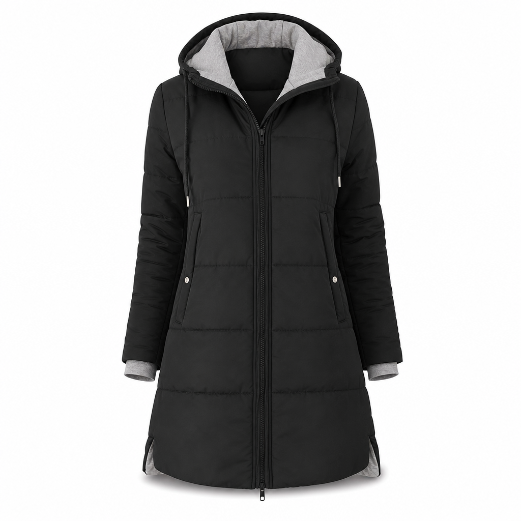 🧥Thick Cotton Warmth, Long-Line Heat❄️ Women's Hooded Padded Coat – Thick Filling & Long Drape | Fall & Winter Warmth, Slim Fit ✨