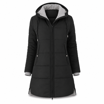 🧥Thick Cotton Warmth, Long-Line Heat❄️ Women's Hooded Padded Coat – Thick Filling & Long Drape | Fall & Winter Warmth, Slim Fit ✨
