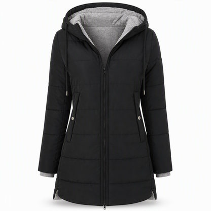 🧥Thick Cotton Warmth, Long-Line Heat❄️ Women's Hooded Padded Coat – Thick Filling & Long Drape | Fall & Winter Warmth, Slim Fit ✨