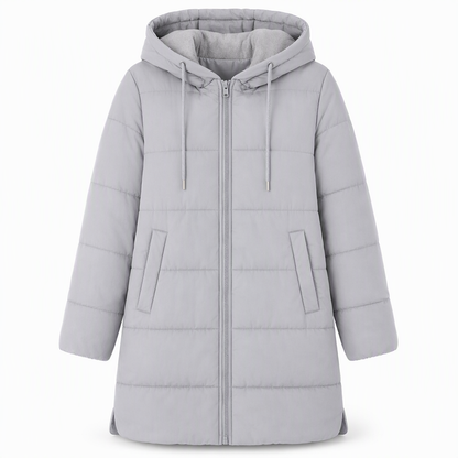 🧥Thick Cotton Warmth, Long-Line Heat❄️ Women's Hooded Padded Coat – Thick Filling & Long Drape | Fall & Winter Warmth, Slim Fit ✨