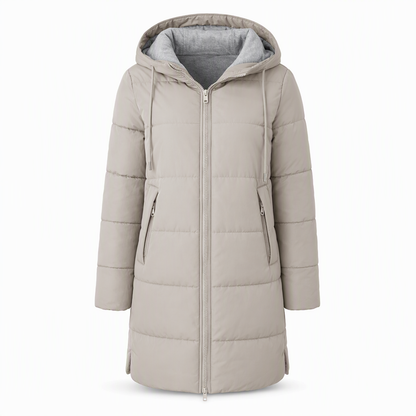 🧥Thick Cotton Warmth, Long-Line Heat❄️ Women's Hooded Padded Coat – Thick Filling & Long Drape | Fall & Winter Warmth, Slim Fit ✨