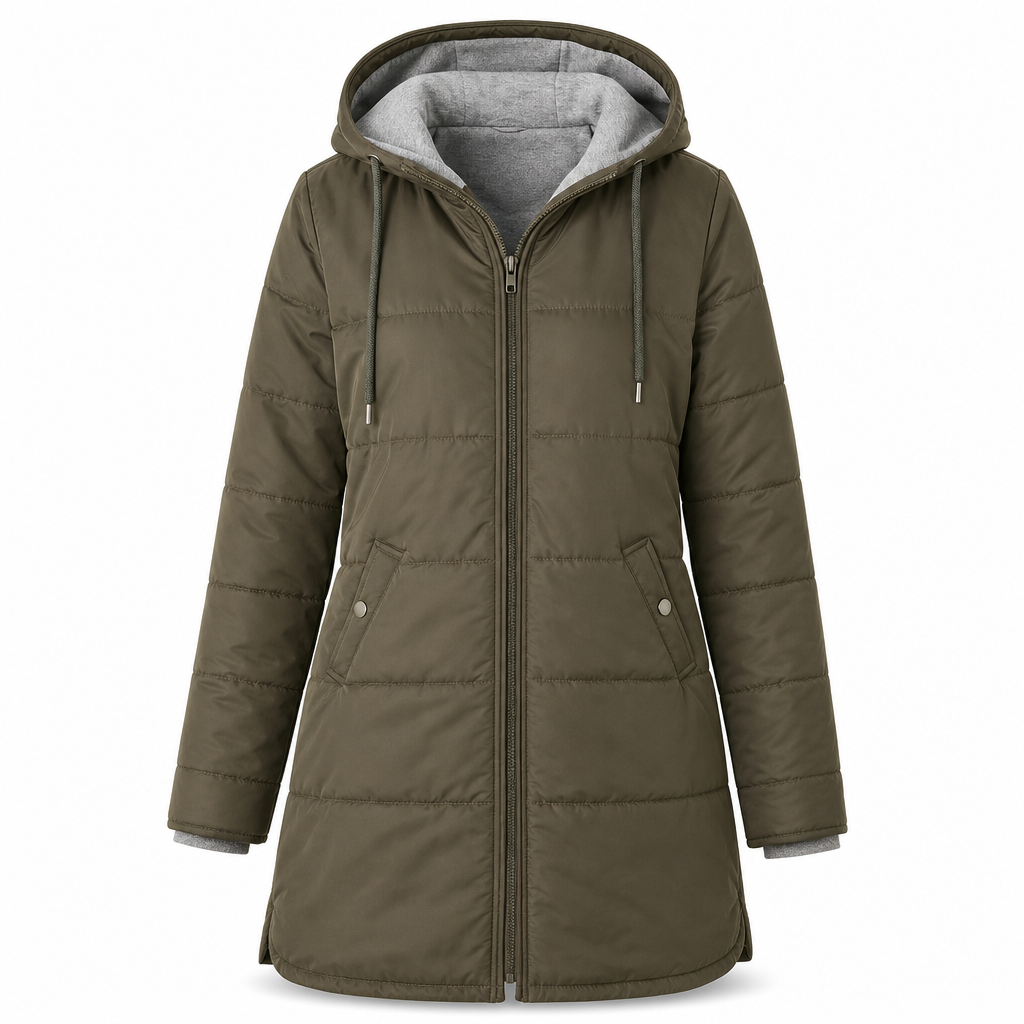 🧥Thick Cotton Warmth, Long-Line Heat❄️ Women's Hooded Padded Coat – Thick Filling & Long Drape | Fall & Winter Warmth, Slim Fit ✨