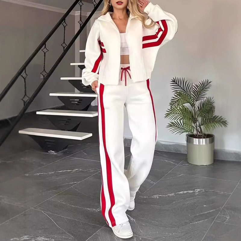 🌸Hot Sale 50% OFF💖Women's Stripe Sporty 2-Piece Set
