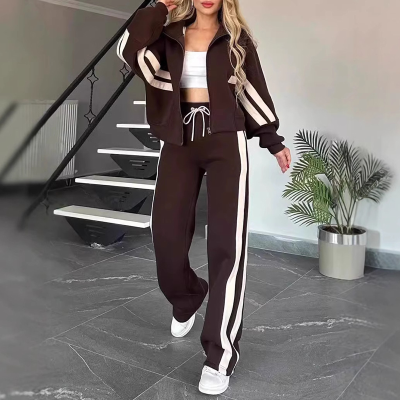 🌸Hot Sale 50% OFF💖Women's Stripe Sporty 2-Piece Set