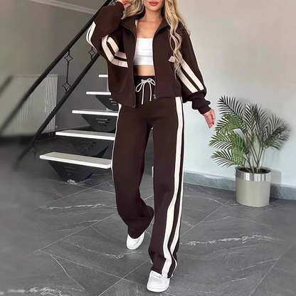 🌸Hot Sale 50% OFF💖Women's Stripe Sporty 2-Piece Set