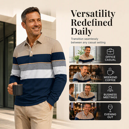 ⏰Limited-time 50% OFF|Men's Classic Color-Block Striped Top