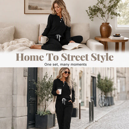 Women's Top & Drawstring Pants 2-Piece Set