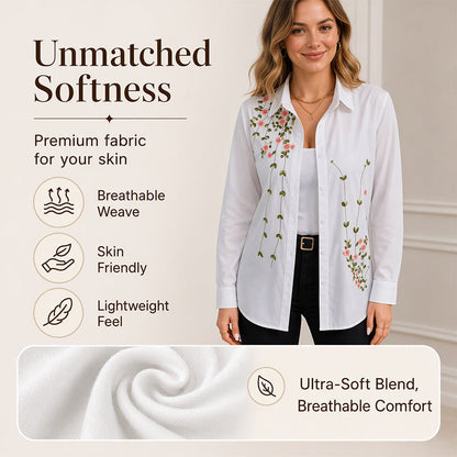Women's Floral Printed Long Sleeve Shirt