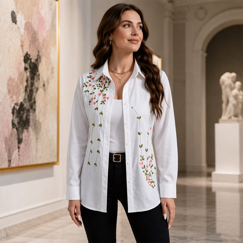 Women's Floral Printed Long Sleeve Shirt