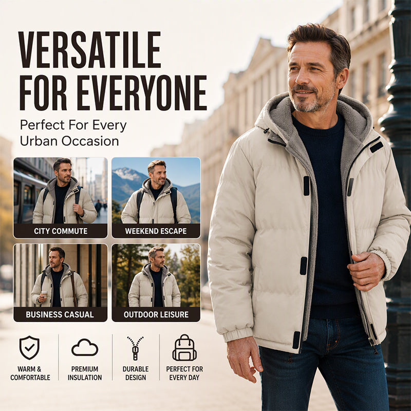 ⚡Free Shipping⚡Men's Winter Thermal Windproof Hooded Jacket