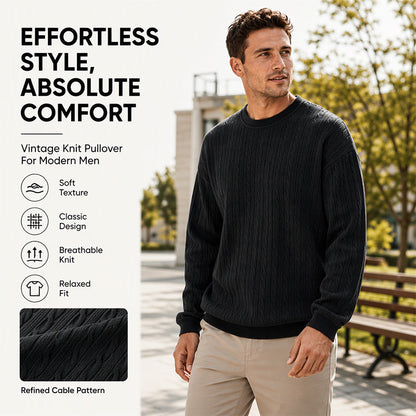 Men's Cable Knit Crewneck Sweatshirt
