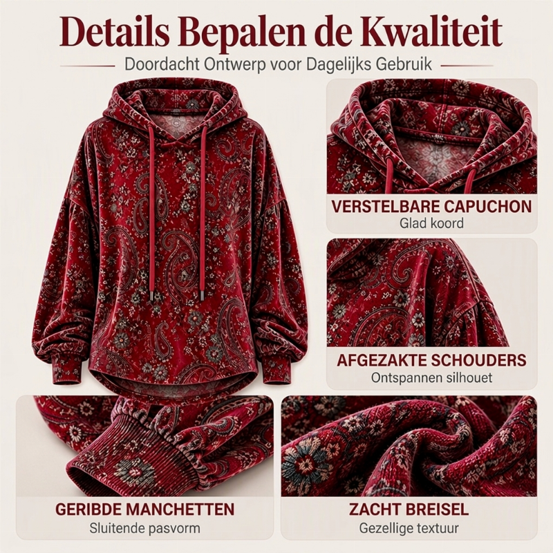 💖Black Friday Mega Deal – 50% off!💖✨ New Collection 💎 Women's Paisley-Print Hoodie with Drawstring – Comfortable Casual Sweatshirt with a Trendy Look