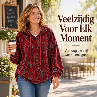 💖Black Friday Mega Deal – 50% off!💖✨ New Collection 💎 Women's Paisley-Print Hoodie with Drawstring – Comfortable Casual Sweatshirt with a Trendy Look