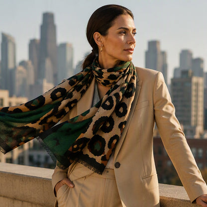 Versatile Lightweight Leopard Print Shawl Scarf