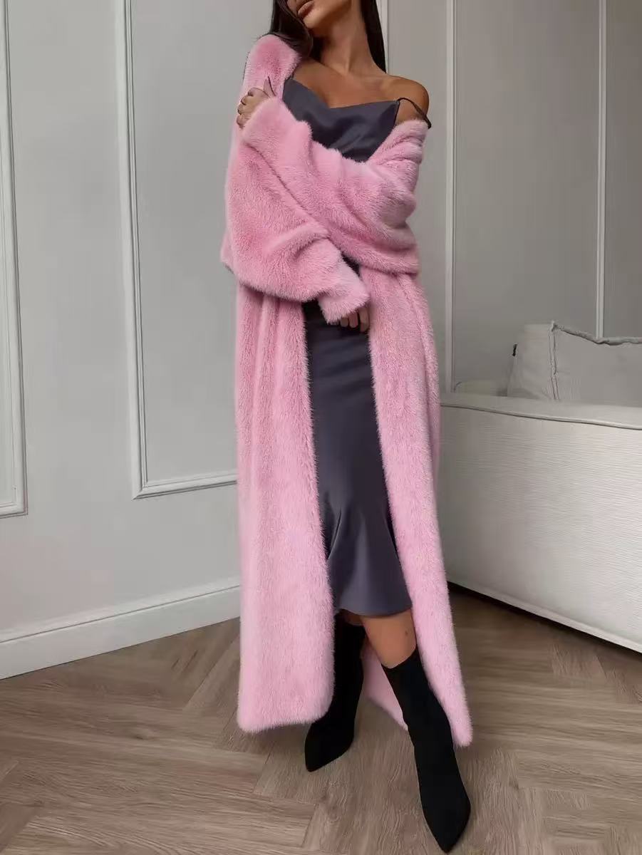 💖Black Friday Mega Deal – 50% off!💖 🧸Women's Faux Mink Fleece Long Cardigan Sweater Fluffy Oversized Knit Coat for Autumn and Winter