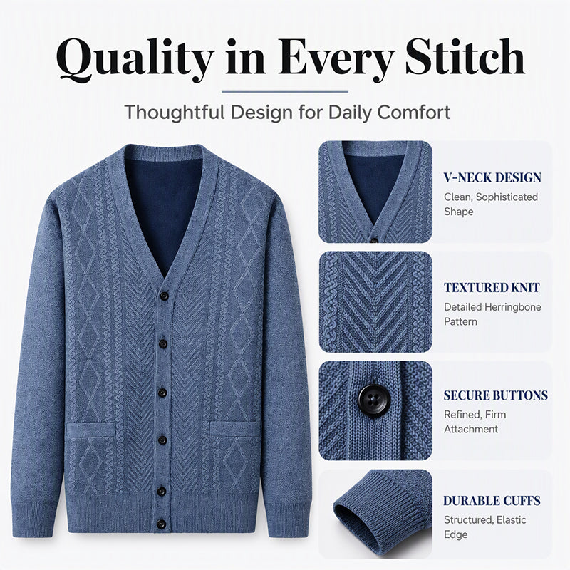 Men's Classic Thermal Cardigan Sweater