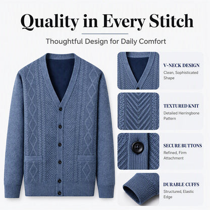 Men's Classic Thermal Cardigan Sweater