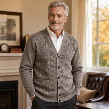 Men's Classic Thermal Cardigan Sweater