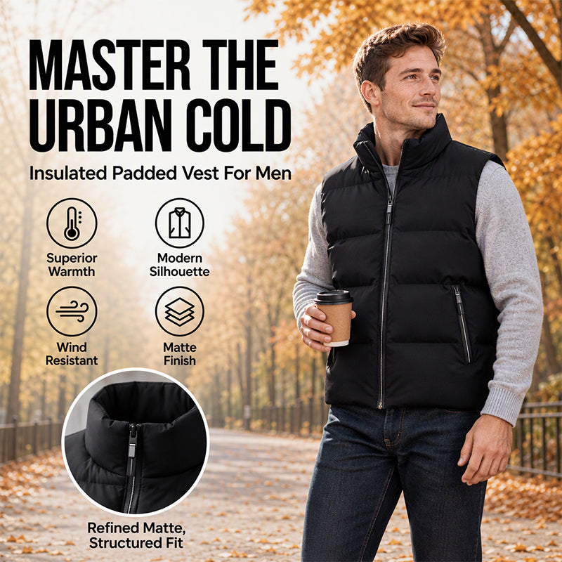⏰ Seasonal changeover sale: 50% off – quality at half the price! ✨Men's Classic Stand Collar Padded Vest
