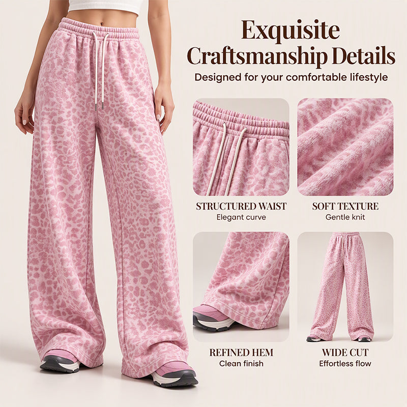 💖Black Friday Mega Deal – 50% off!💖 🐆Women's Casual Leopard Print Wide Leg Sweatpants