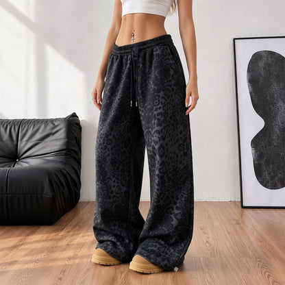 💖Black Friday Mega Deal – 50% off!💖 🐆Women's Casual Leopard Print Wide Leg Sweatpants
