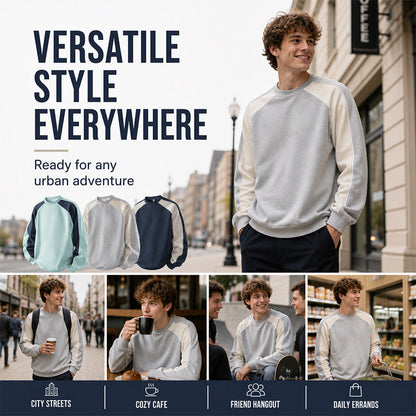 Men's Color-Block Loose-Fit Sweatshirt