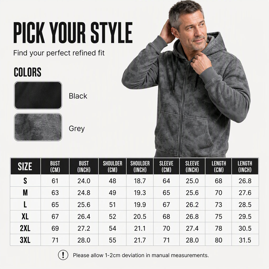 Men's Vintage Tie-Dye Zip-Up Hoodie