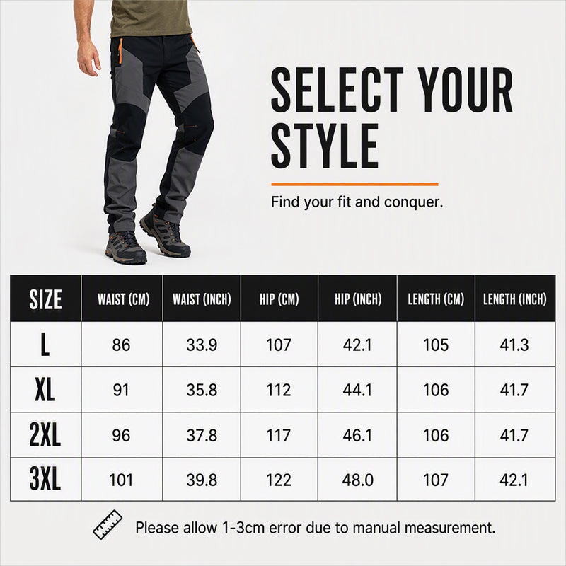 Men's Waterproof Windproof Patchwork Hiking Pants