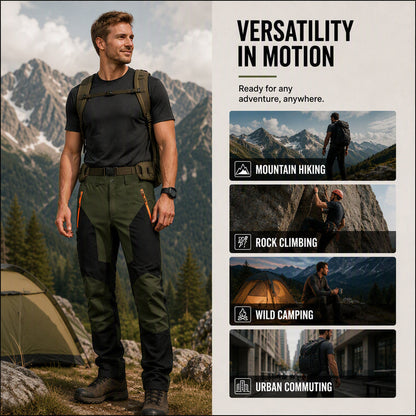 Men's Waterproof Windproof Patchwork Hiking Pants