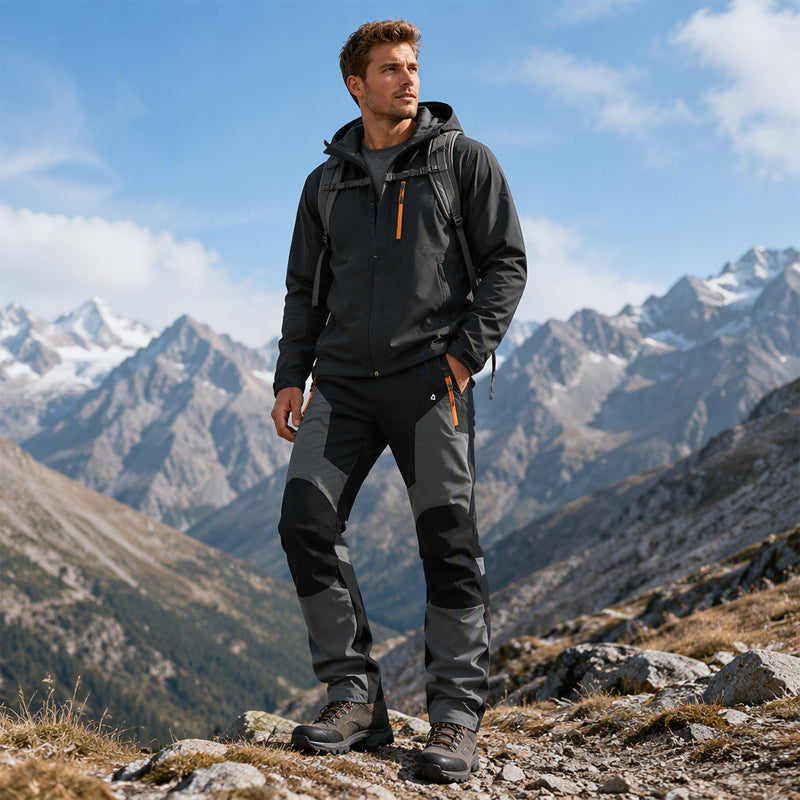 Men's Waterproof Windproof Patchwork Hiking Pants