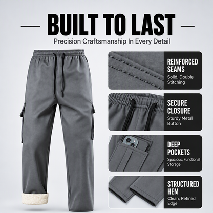 Men's Warm Plush-Lined Cargo Pants