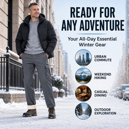 Men's Warm Plush-Lined Cargo Pants