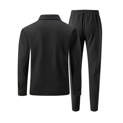 Men's Waffle Knit Cardigan Jacket & Pants Set
